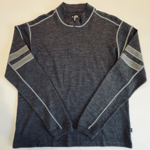 Kuhl Team Merino 1/4 Zip Pullover Mens XL Gray 100% Aeroknit Merino Wool NWOT - Picture 3 of 14